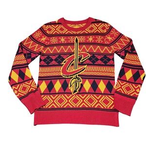 Cleveland Cavaliers Holiday Sweater Mens M (No Tag) LS‎ Ugly Christmas Festive